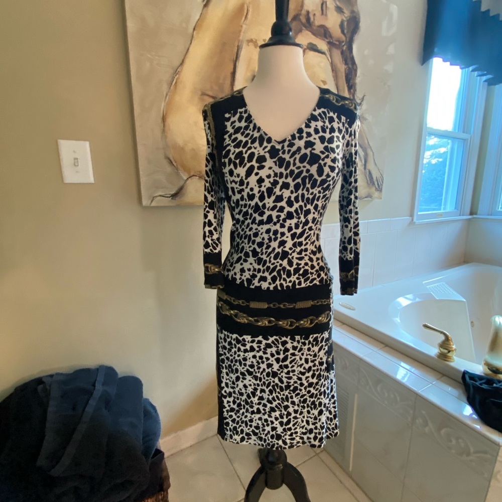 Joseph Ribkoff Animal and Chain Print Dress